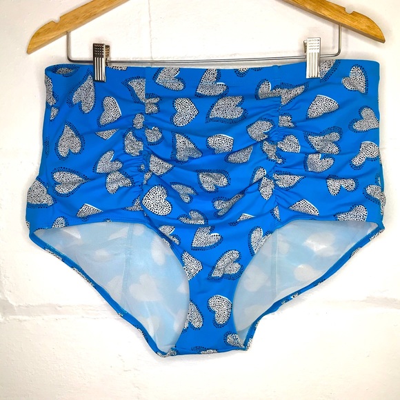 torrid Other - Torrid High Waisted Swim Bottoms Blue Hearts